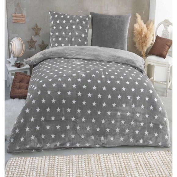 'Cashmere Touch' warm pluche ster omkeerbaar beddengoed in vele kleuren en maten, kleur: grijs, afmetingen: 200 x 200 cm 'Cashmere Touch' warm pluche ster omkeerbaar beddengoed in verschillende kleuren en maten, kleur: grijs, afmetingen: 200 x 200 cm