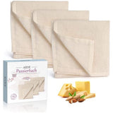 AIEVE Filter Cloth, set van 3, katoenen doek, kaasdoek, zeefdoek, passeerdoek, herbruikbaar voor notenmelk, fruitsap, yoghurt voor de productie van kaas, 50 x 50 cm