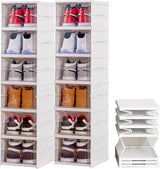12 schoenendozen, transparant, opvouwbaar, schoenendoos, sneakers, rek, schoenenopslag, organizer, opbergsysteem