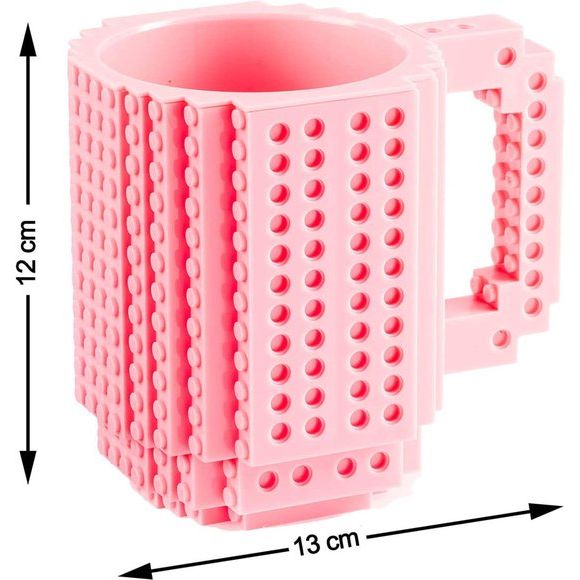 Bouw op Bakstenen Mok Koffiemok - Bouwstenen Mok Koffiemok 350ml (Roze)