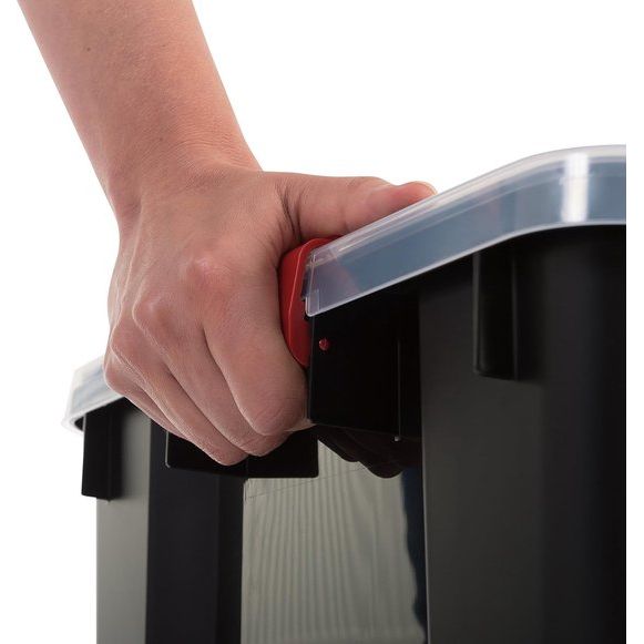 Boxen All-Weather Box, set van 2, AT-L, voor uitdagende opslagomstandigheden, kunststof, zwart, 50 l, 59 x 39 x 29 cm