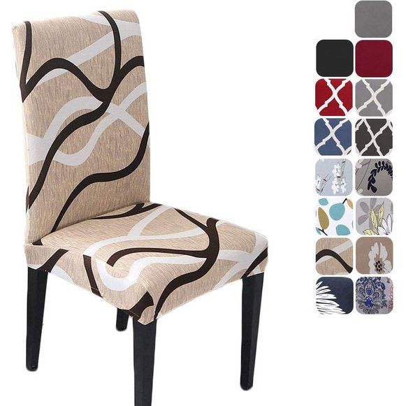 Chair Slipcover Chair Cover Cream Washable Softness for 4/6 Pieces Elastic Installation Chair Protection