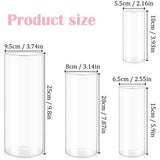 Set van 4 kaarsenhouders, glazen vaas, helder glas, cilinderkaarsenhouder, transparant, stompkaars, vas, bloemenvaas, modern, voor thuis, kantoor