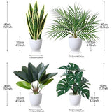 Kunstplant 40 cm kunstplanten in pot, voor indoor decoratie, thuis, bureau, badkamer, slaapkamer, woonkamer decoratie (4 stuks)