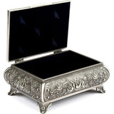 Sieradendoosje van metaal in antieke look, bloemenmotief met 3 rozen