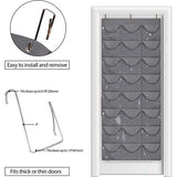 Baseball pethouder organizer hangt achter de deur, pethouder met transparante diepe vakken, hoedenhanger met 24 vakken, hoedenopbergtas met metalen haken (donkergrijs)