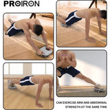 Buiktrainer, roller, buikroller, push-upgrepen, vanaf roller met stabiele vier wielen, buikspiertrainer vanaf wiel, set inclusief gevoerde, afdominale wielroller voor buikspiertraining