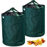 2 x 170 liter pop-up tuinafvalzak, groen, zelfstaand en stabiel, bladzak, tuinzak, tuinzakken, opvouwbare groene snijzakken, groot, van extreem robuust polyester, 220 g/m² (2 x 170 liter)