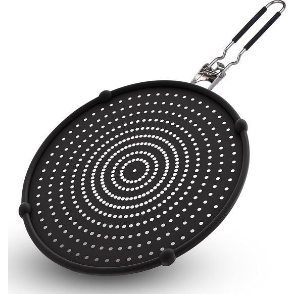 32 cm siliconen spatbescherming met inklapbare handgreep, multifunctionele spatbescherming voor pannen, universele pannen-afdekking/zeef overkookbeveiliging, spatbescherming voor pannen