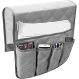 Armleuningorganizer, waterdicht, ruimtebesparend, voor bank of stoel, bed, opbergtas, tv, afstandsbediening, houder voor mobiele telefoon, boek, tijdschriften, potlood (grijs)