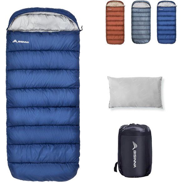 Grote maat brede slaapzak voor grote volwassenen, 3-4 seizoenen slaapzak, winter buiten warme deken slaapzak, XXL campingslaapzak voor kamperen