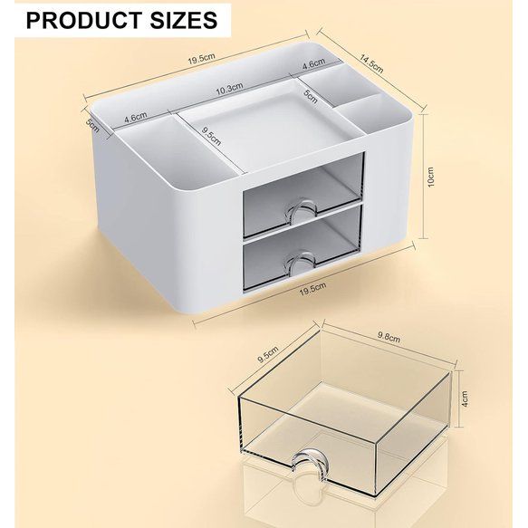 Bureau-organizer 2 sets - Plastic pennenhouder Bureau met 14 vakken en laden - Organisatorsysteem Kantoor Multifunctionele pennenorganizer voor kantoor Home School