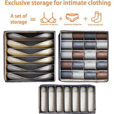Opvouwbare ondergoedorganizer voor lade, 3-delige set, 6 vakken, 7 vakken, 20 vakken, handig voor het opbergen van sokken (6 + 7 + 20)