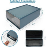 Set van 2 bureauladendozen a4 groot, kunststof ladedozen met laden, stapelbaar, opbergdoos met lade voor briefpapier en andere kantooraccessoires, transparant blauw