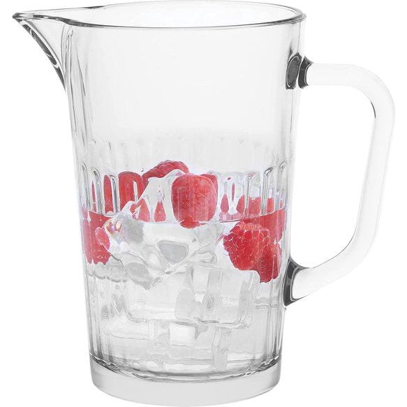 Glazen kruik 1L glazen waterkruik met handige handgreep voor sapmelk Sangria waterkaraf transparant glas | vaatwasmachinebestendig | Collectie Arvid | 19 cm hoog | Capaciteit 1000 ml