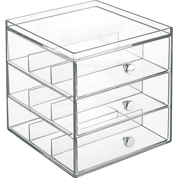 Opbergdoos voor brillen - brillenhouder voor brilopslag in 3 laden - voor brillen, zonnebrillen en leesbrillen - doorzichtig