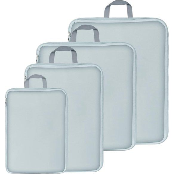 Kofferorganizerset, 4-delig, ultralichte pakketten, kofferpakketten, S/M/L/XL, inpakbare bussen, inpakbare bussen voor kledingbekers, als bagage-organizerset (donkergrijs)