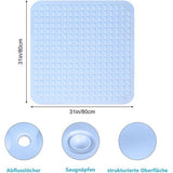 Douchemat, antislip, 80 x 80 cm, douchemat, antislipmat met zuignappen voor douche of badkuip, grote vierkante douchemat (blauw B, 80 x 80 cm)
