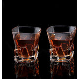 Cooko Iceberg whiskyglazen, kristalglas, whiskey karaf, wijnaccessoires voor whisky, cocktail, bourbon, sap, 300 ml, set van 2 (10,6 oz)