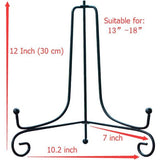 2 stuks zwarte metalen bordenstandaard plaathouders ijzeren ezel display standaard voor schotels borden kunst foto fotolijst voor 12 inch foto‘s (zie de inch naar cm lijst in de beschrijving)