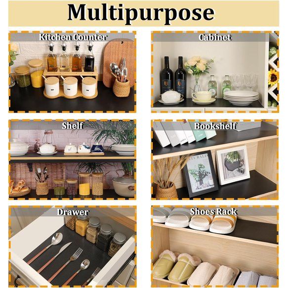 Lademat 60x600cm mat voor lades koelkast matten voor lades planken kast koelkast (zwart, 60cmx6m)