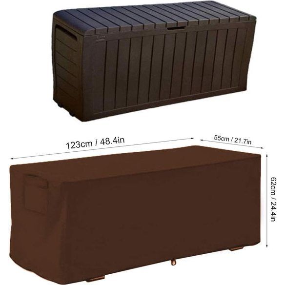 Bridge Box Heavy Duty Covers Waterdichte externe brugopslag Bench Protector Cover 123x62x55cm (koffie)