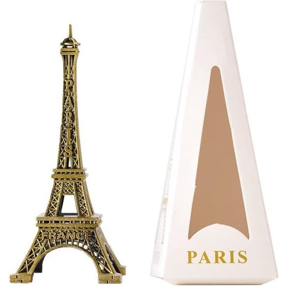 Mini-Eiffeltoren-beeldje, metalen model, voor op het bureau, etc., metaal, 32 cm.