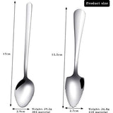 Roestvrijstalen grapefruitlepel, grapefruitlepel, fruitlepel, dessertlepel, met gekartelde rand, geschikt voor groenten en desserts, 4 stuks