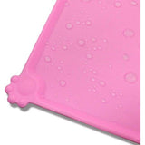 Silicone voederbak onderlegger, anti-slip etensbak-mat voor hond en kat, waterdicht, 47 x 30 cm, roze