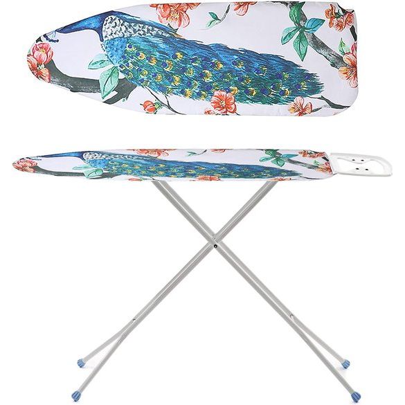 Strijkplankovertrek, extra dikke klassieke katoenen overtrek met elastisch elastiek, extra stoomdoorlatende strijkplankovertrek voor stoomstrijkijzers, 140 x 50 cm (stijl C)