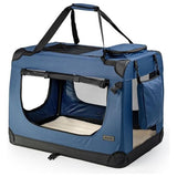 Hondentransportbox, hondentas, hondenbox, opvouwbare tas voor kleine dieren, (L) 70x52x50 cm blauw