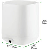 Pedaalemmer – 5 liter afvalemmer van kunststof met pedaal, deksel en kunststof inzetstuk – perfect als cosmetica-emmer of prullenmand voor badkamer, keuken, kantoor enz. – wit