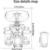 Nieuwe dispenser en standaard met 6 shotglaasjes voor het vullen van vloeistoffen, 6 shotdispensers, wijndispenser, drankgereedschap (nieuw wit)