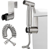 Bidet handdouche, premium geborsteld roestvrij staal, bidet handdouche, bidet sproeier voor bidet toilet, badkammen, bidet armaturen met 150 cm flexibele ABS doucheslang en houder