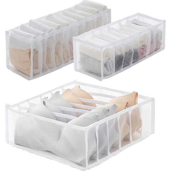 3 stuks ondergoed organizer, opvouwbare beha-organizer, beha, opbergdoos, wasbare opbergdoos, ondergoed, lade, organizer, kledingkast, organizer voor beha's, sokken, stropdassen, sjaals