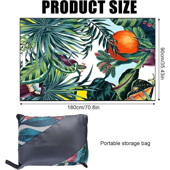 Strandlaken, microvezel strandlaken, microvezel badhanddoek groot 180x90cm, superlichte strandlaken, sneldrogend, absorberende sporthanddoek voor sport, reizen, yoga, kamperen, strandgymnastiek