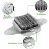 Voetborstel Douche 35 x 23 cm Voetendouche Borstel Voetverzorging Grijze Douche Voetscrubber met zuignappen Voetreinigingsborstel Massager voor Douche Eelt ExfoliÃ«rende Voetmassage