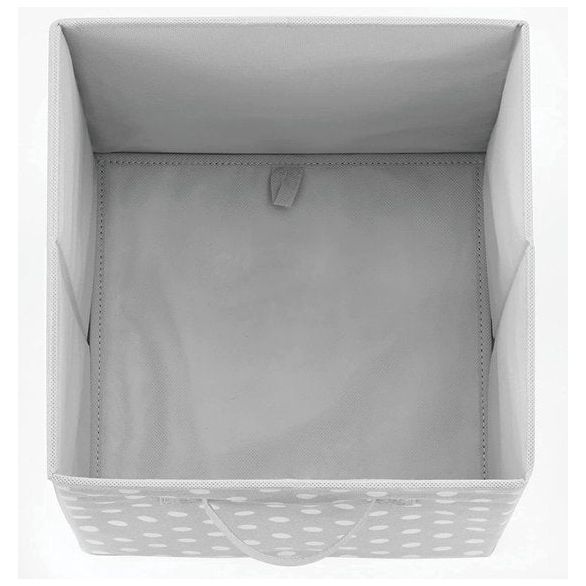 Set van 2 opbergdozen (klein) – gestippelde dozen voor het opbergen van orde in de slaapkamer, kledingkast, hal enz. – kleine stoffen box voor speelgoed, accessoires enz. – grijs/wit