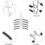 Ruimtebesparend, 5-in-1 metalen kledingrek, overhemden, kledinghanger, 2 stuks, meerdere lagen, voor jassen, mantels, truien, T-shirts