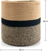 Plantenbak, bloempot, mand, plantenmand voor 26 cm plantenbak, katoenen touw, opbergmand voor speelgoed, dekens in de kinderkamer, moderne woondecoratie, 28 x 28 cm