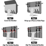 Monitortas, paraplutransport, compatibel met 27 inch, afdekking, bescherming iMac-scherm, opbergcomputerhandtas met accessoirevak, grijs