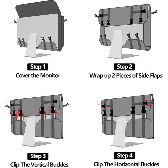 Monitortas, paraplutransport, compatibel met 27 inch, afdekking, bescherming iMac-scherm, opbergcomputerhandtas met accessoirevak, grijs