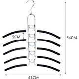 Ruimtebesparend, 5-in-1 metalen kledingrek, overhemden, kledinghanger, 2 stuks, meerdere lagen, voor jassen, mantels, truien, T-shirts