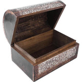 Indiaas mangohout sieraden-opbergdozen, organizer, handgesneden, met bloemenmotieven