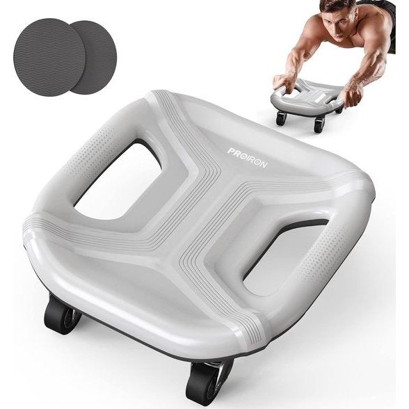 Buiktrainer, roller, buikroller, push-upgrepen, vanaf roller met stabiele vier wielen, buikspiertrainer vanaf wiel, set inclusief gevoerde, afdominale wielroller voor buikspiertraining