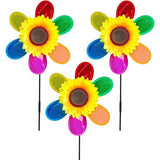 3 stks tuin windmolens zonnebloem windgong kleurrijke pailletten windmolen buiten bloem vuurraderen tuindecoratie voor tuin tuin gazon decoraties vogel afschrikmiddel