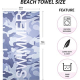 Grote strandhanddoek, microvezel handdoek, 180 x 90 cm, zandafstotend, sneldrogend, microvezel strandhanddoek, groot, voor strand/zwembadside/strandstoelen (zwemmergrijs)