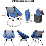 Campingstoelen Set van 2 opvouwbare campingstoelen Ultralicht Lichtgewicht tot 150 kg, klapstoel met draagtas voor buiten strand wandelen picknick