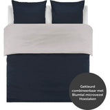 Blumtal Dekbedovertrek Set Tweekleurig - Luxe Beddengoed - 200 x 200 cm - 2 x Kussensloop 80 x 80 cm - Donkerblauw en Lichtgrijs