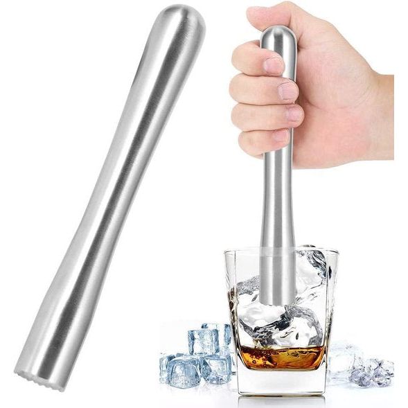 Roestvrij staal cocktail stamper, drinken stamper cocktail mixer Mojitos fruit stamper citroen hamer stamper bar gereedschap voor heerlijke Mojitos maken, 8.9inch